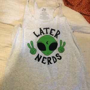 Later nerds tank top